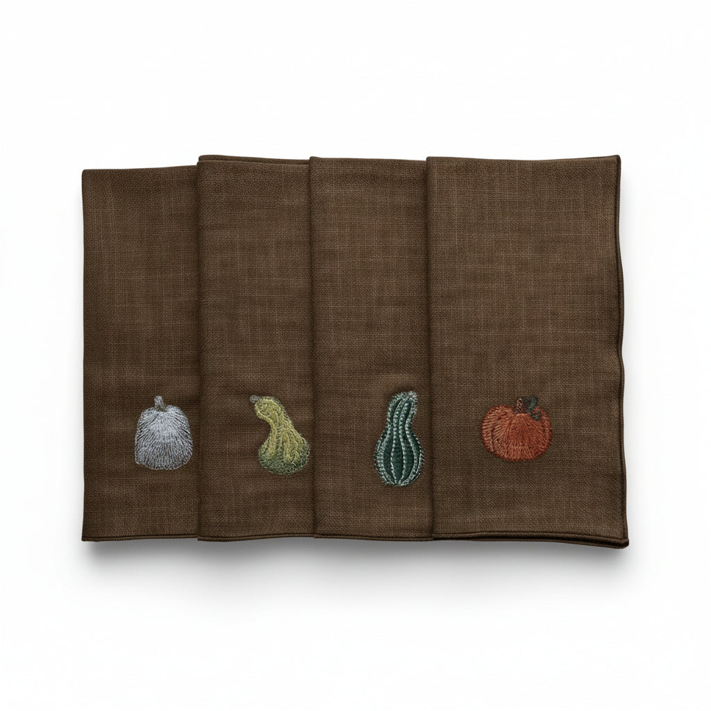 Set of 4 Squash Napkins, Brown