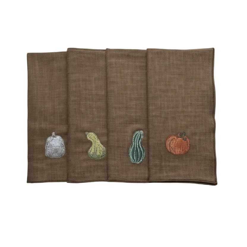 Set of 4 Squash Napkins, Brown