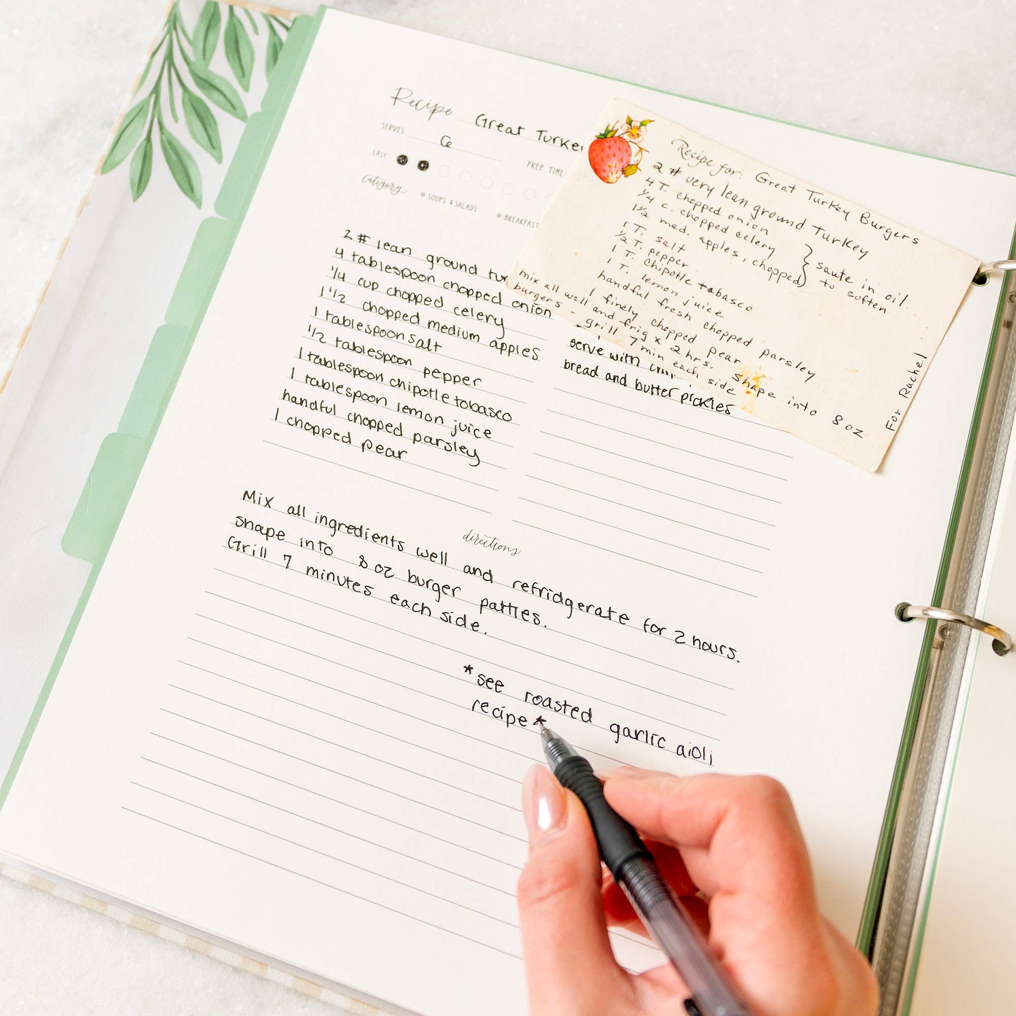Beige Gingham Recipe Binder