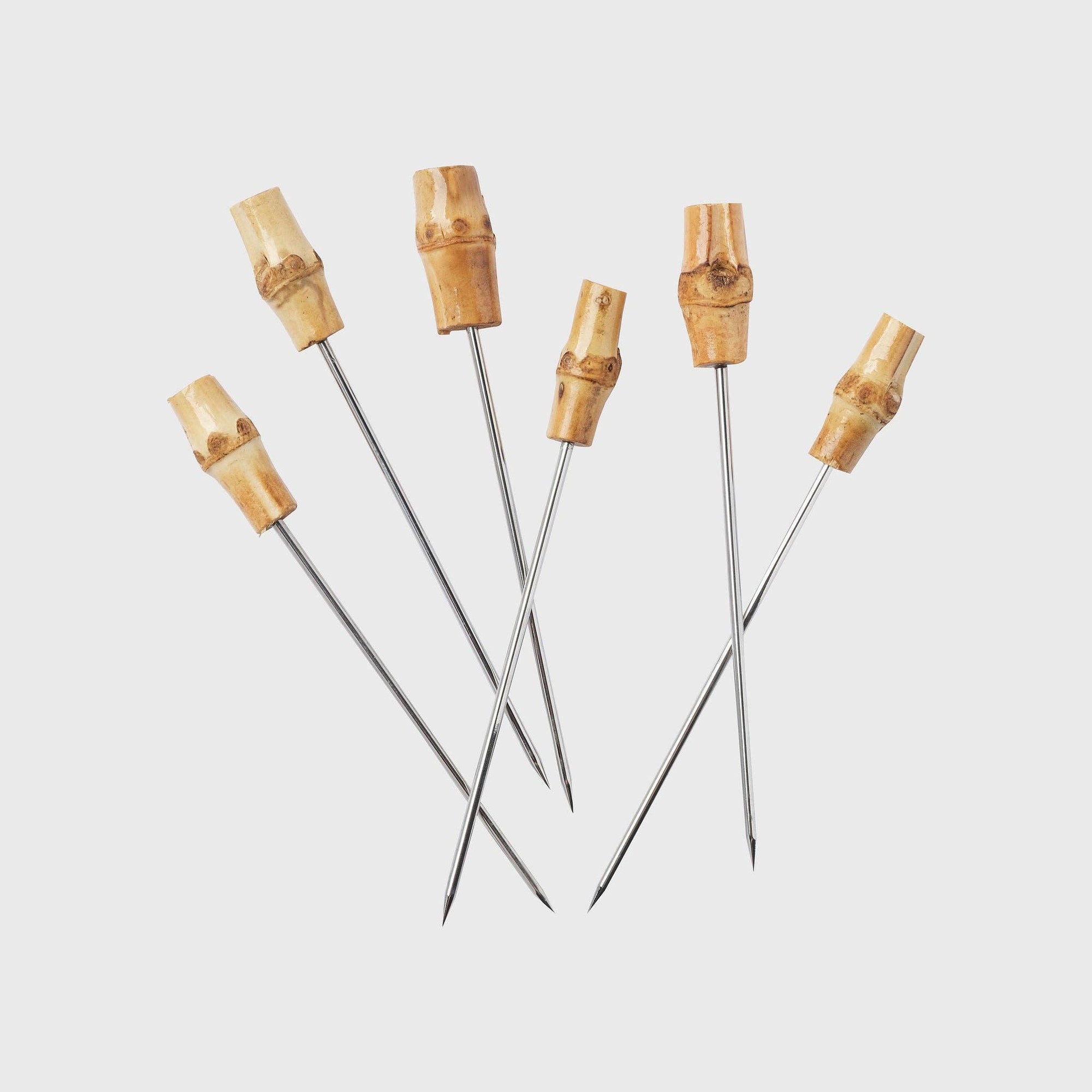 Set 6 Natural Bamboo Cocktail Picks