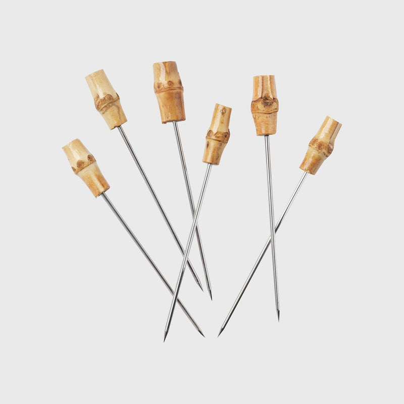 Set 6 Natural Bamboo Cocktail Picks