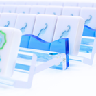 Wavy Acrylic Mahjong Racks & Magnetic Pushers, Blue & Clear