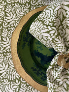 Set of 4 Gathered Garden Napkins, Moss