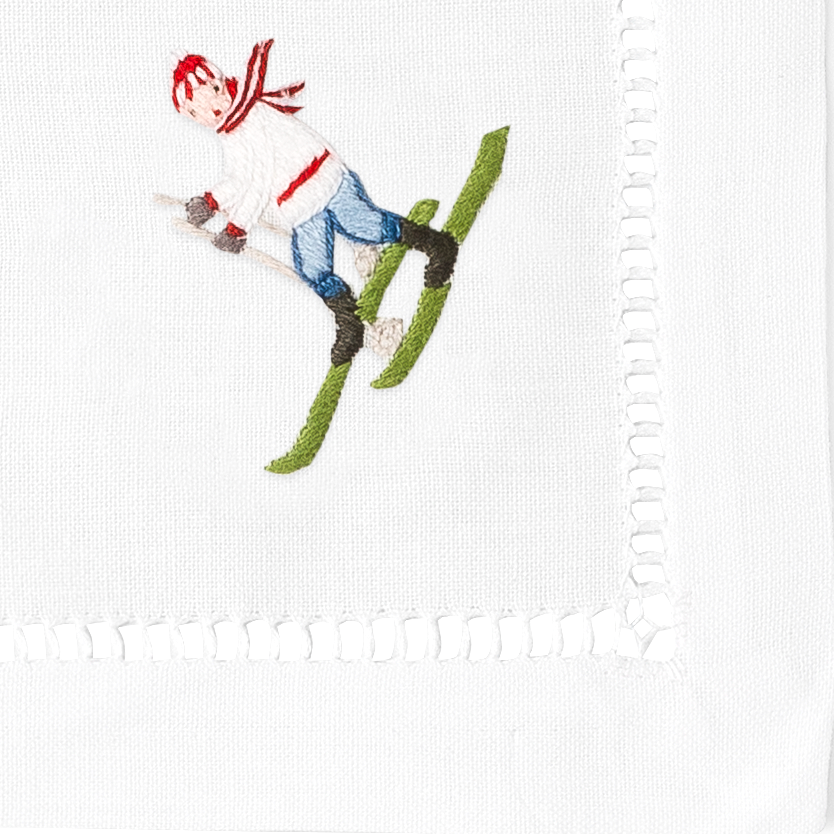 Skiers Cocktail Napkins | Mixed Set of 4