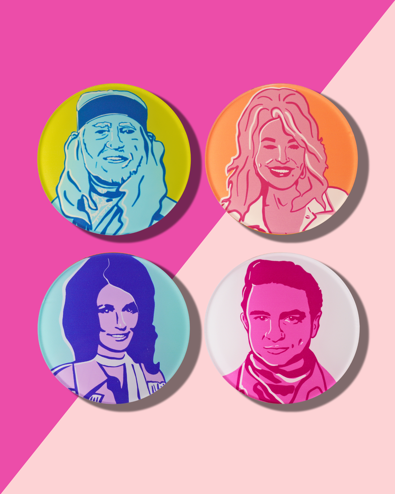 Country Legends Coasters, Set of 4