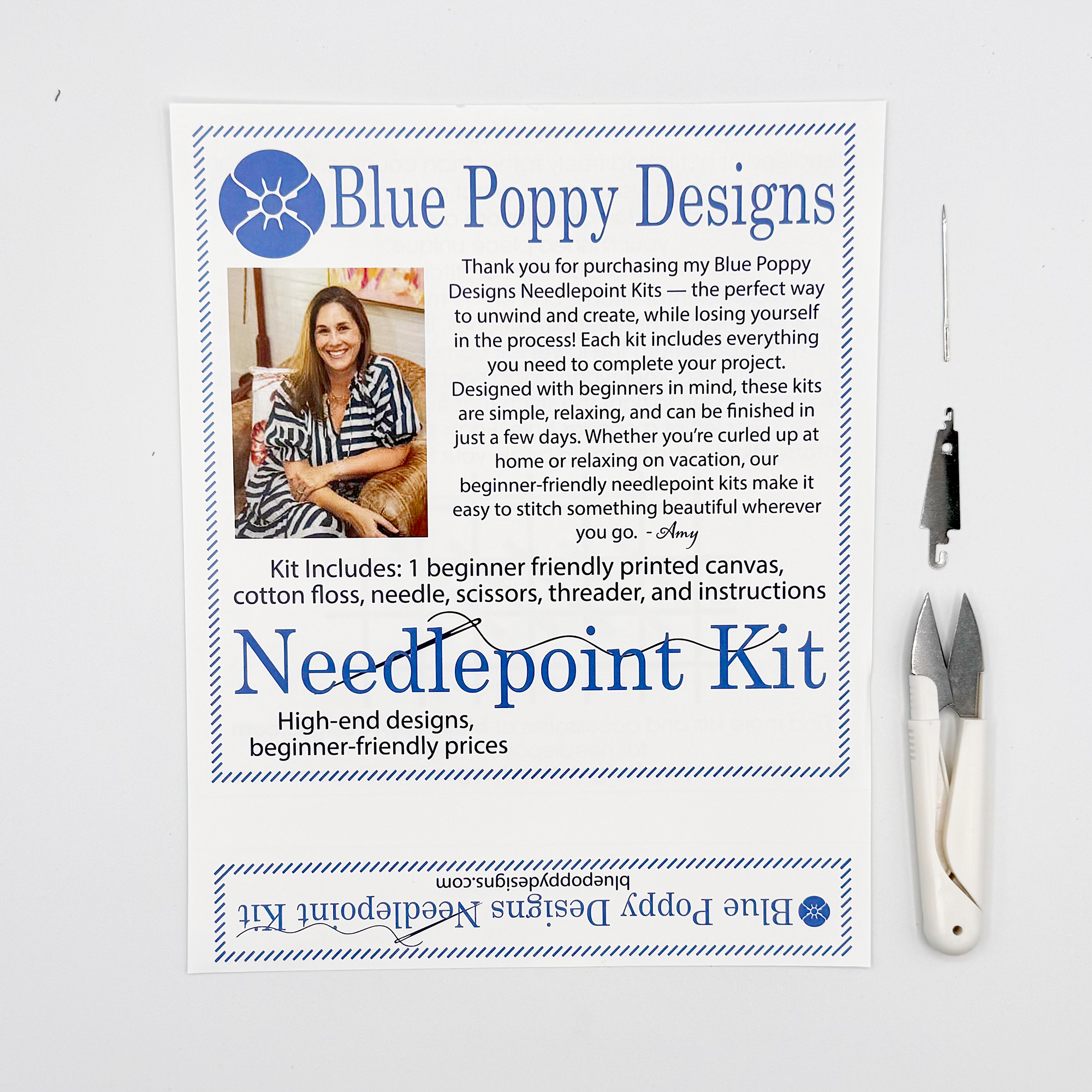 Crack Dot Bam Needlepoint Kit (Mahjong)