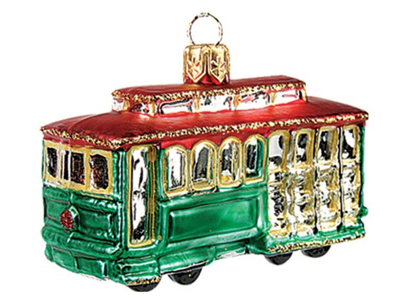 Cable Car Glass Mini Ornament