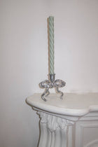 Brass Bow Candle Holder, Silver