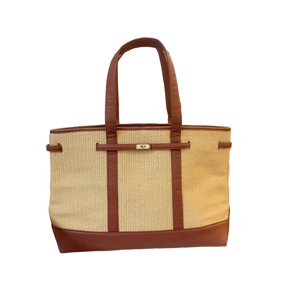 Brown Basketweave Tote, LG