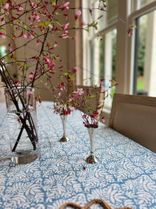 Garden Lake Blue Tablecloth, 70x120"