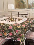 Moss Roses 53x53" Square Scalloped Edge