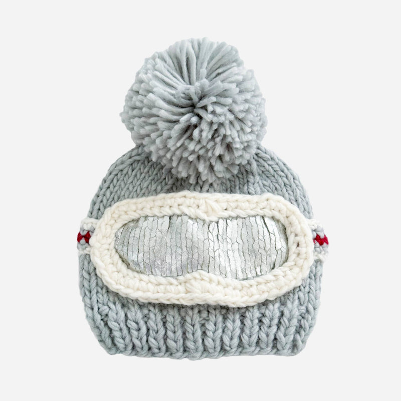 Snow Goggles Grey Hand Knit Hat