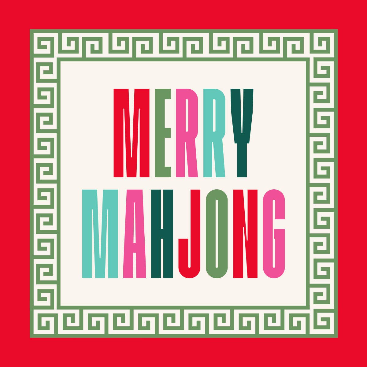 Merry Mahjong Holiday Cocktail Napkins