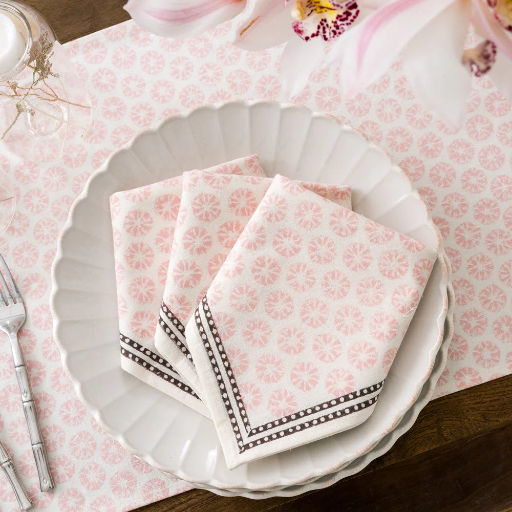 Mini Sea Biscuit 90" Round Tablecloth, Blush