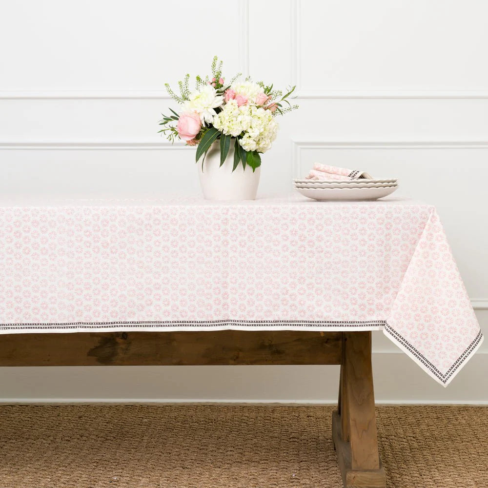 Mini Sea Biscuit 90" Round Tablecloth, Blush