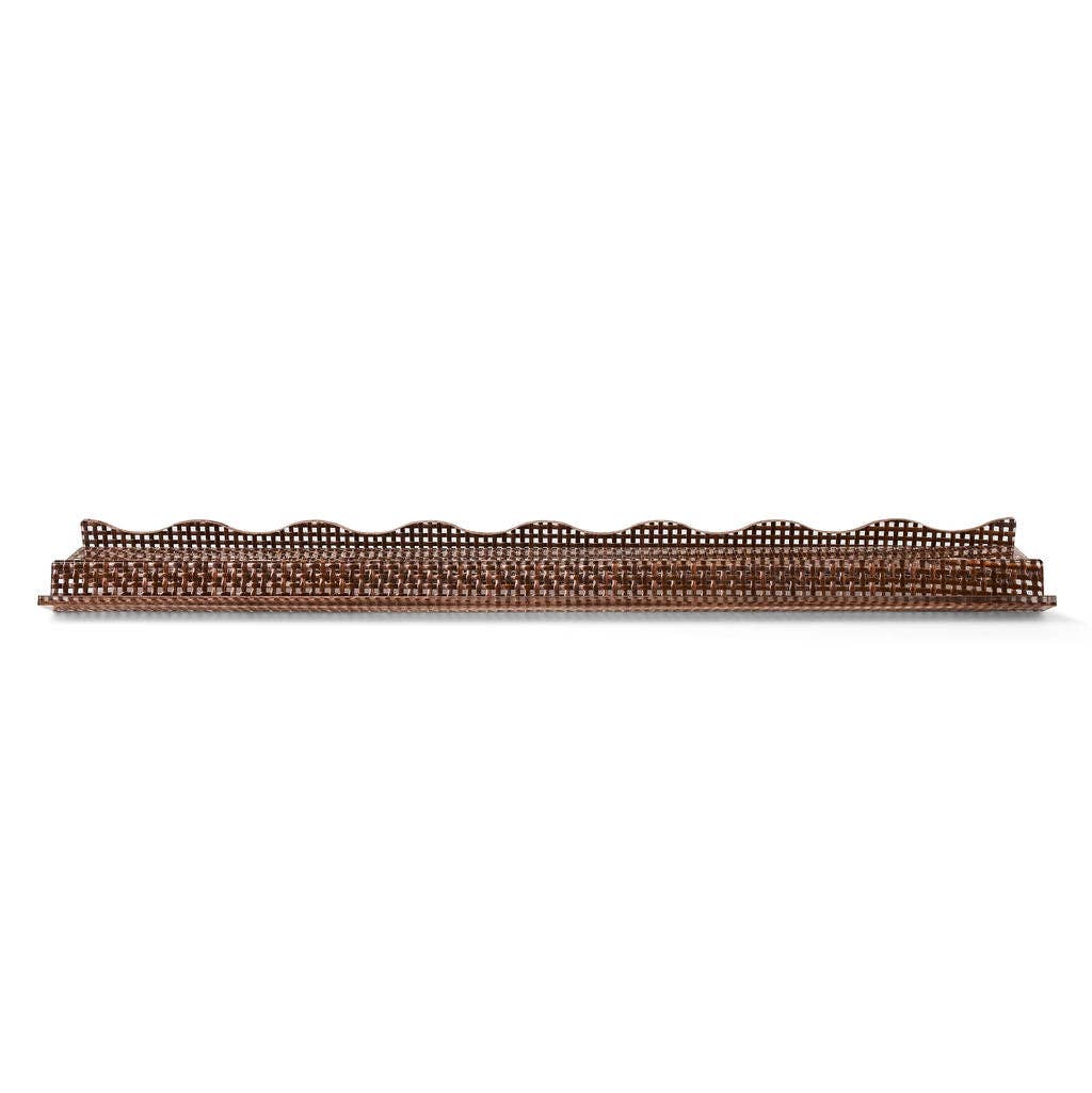 Chocolate Woven Rattan Racks & Scalloped Pusher