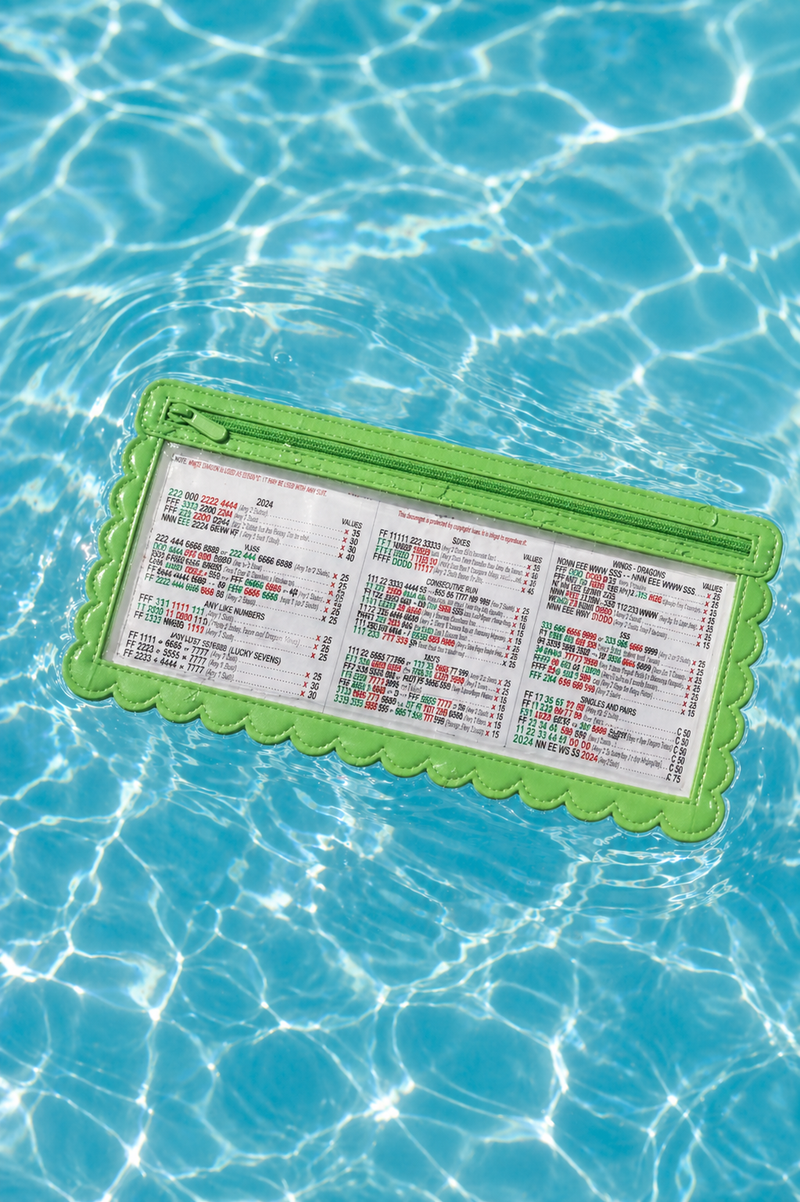 Set of 4 Green Mahj Cabana Card Holder, Standard Card