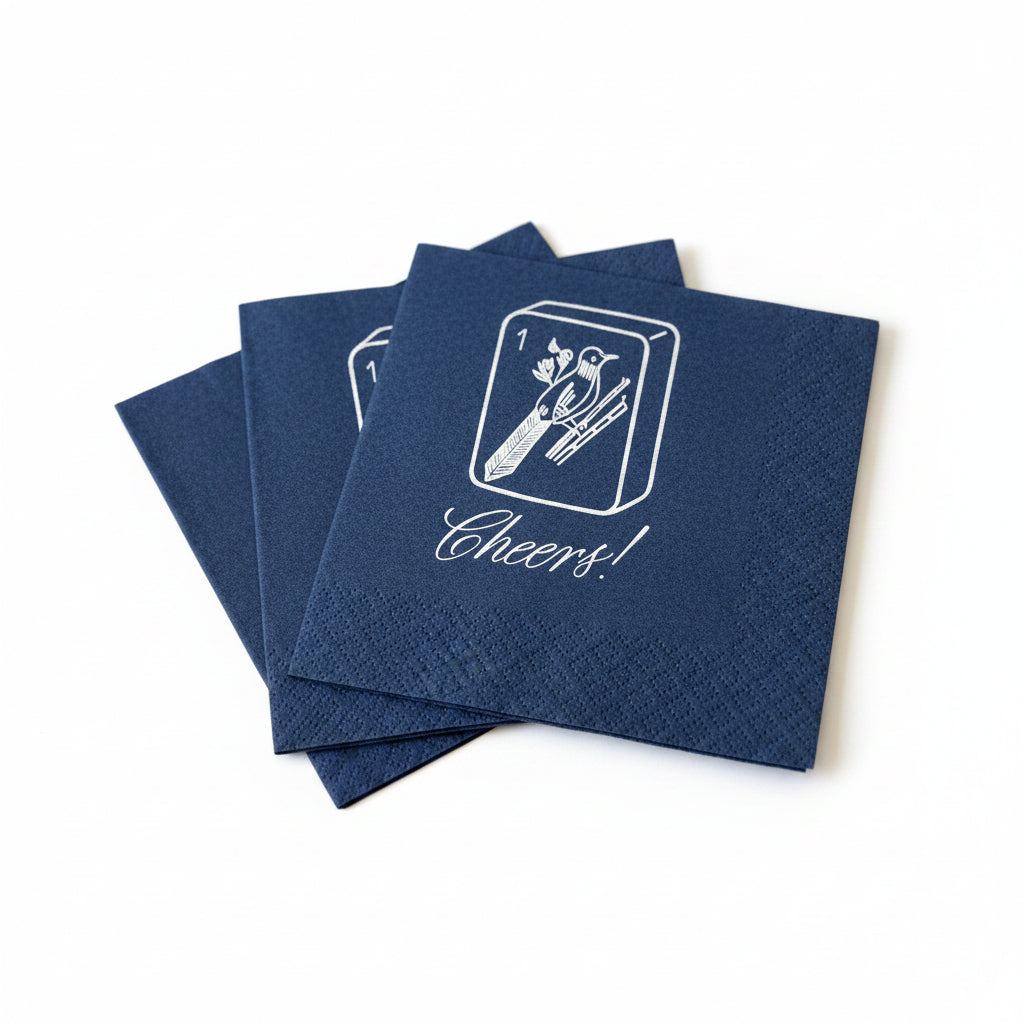 Mahjong Bird Bam Cocktail Napkins