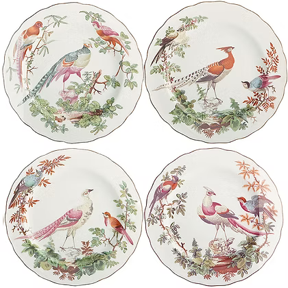 Chelsea Bird Dessert Plates, Set of 4