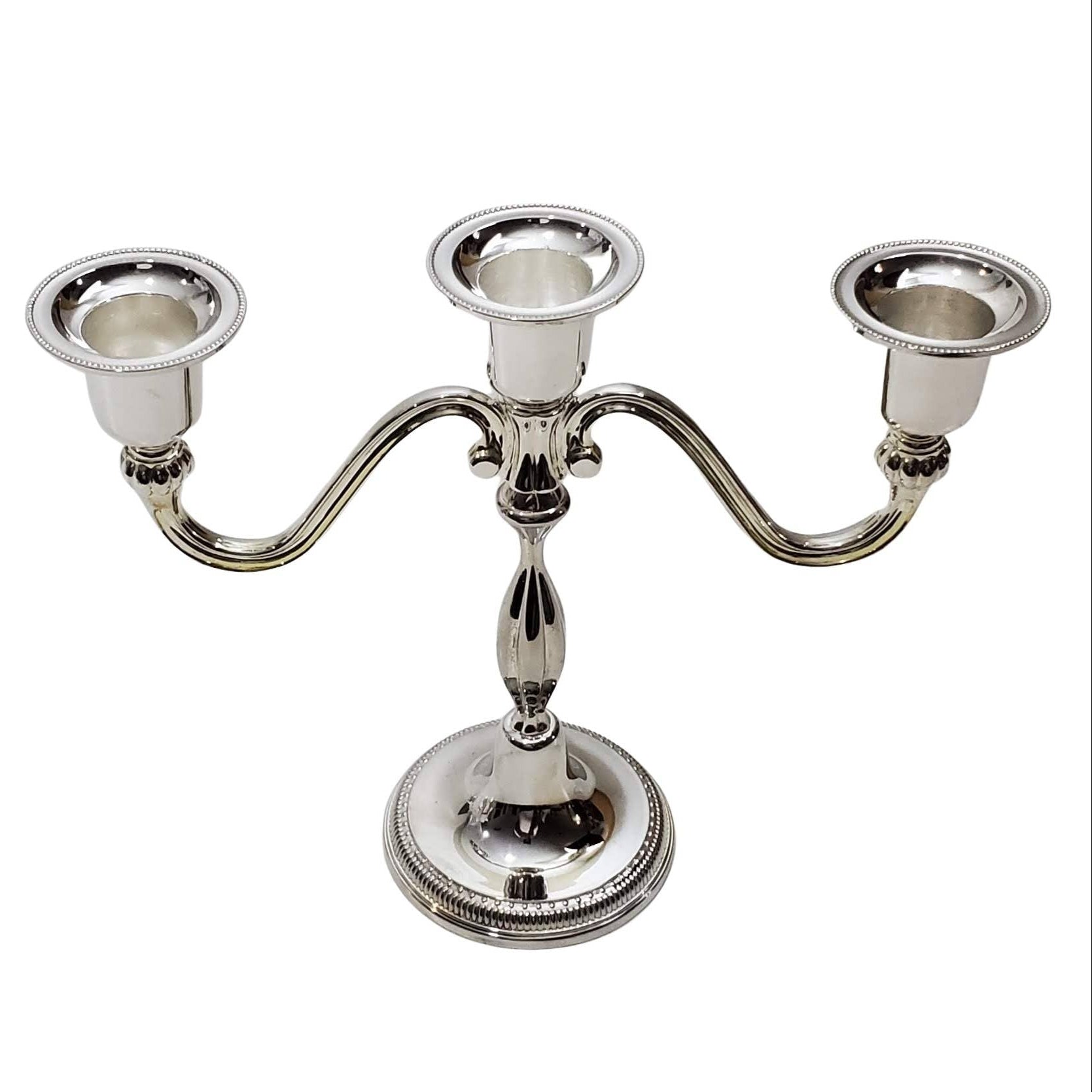 3 Light Silver Plated Candelabra