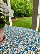 Pinwheel Bluebird Tablecloth, 108" Round