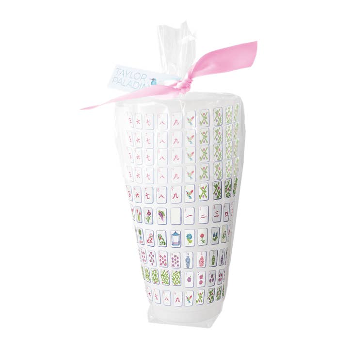 Mahjong Set of 6 Frosted Cups