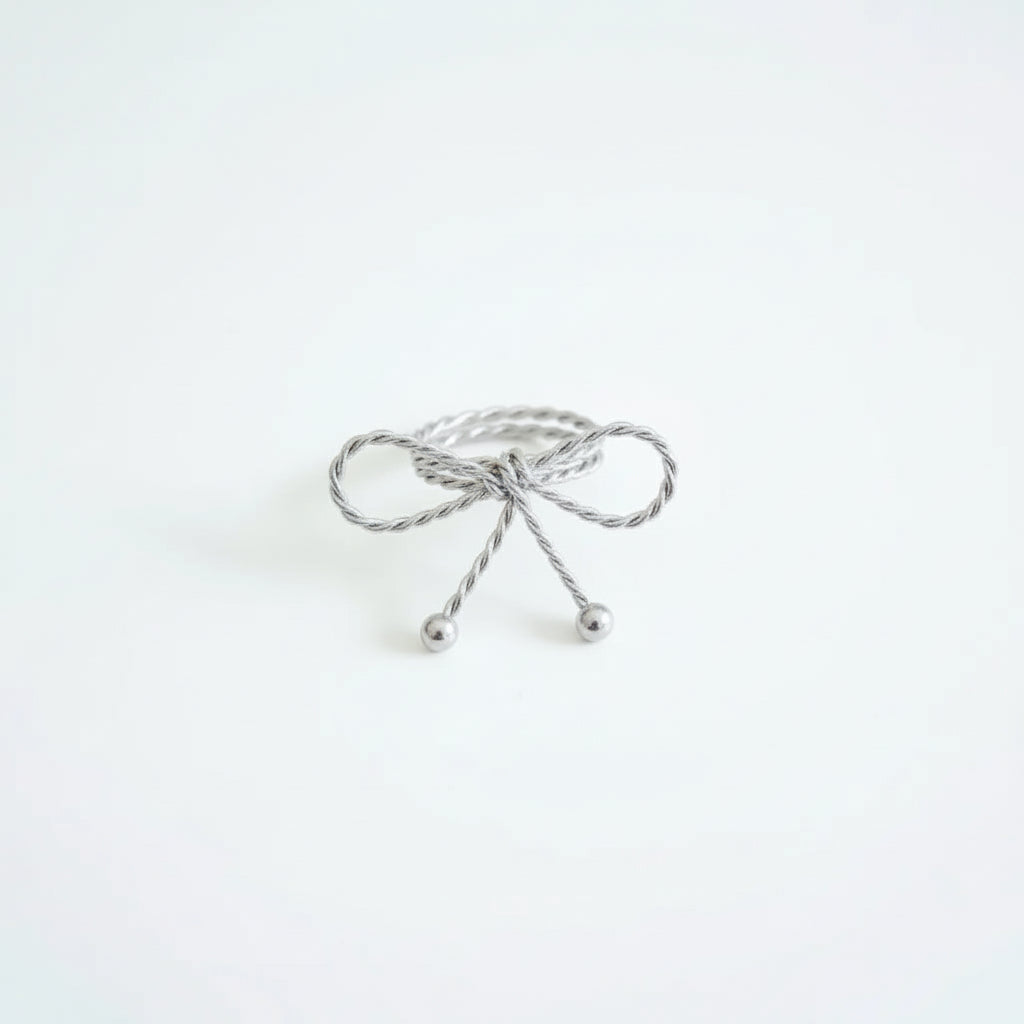 Silver Bow Napkin Ring