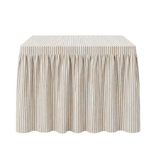 Skirted Game Tablecloth, Tan Stripe