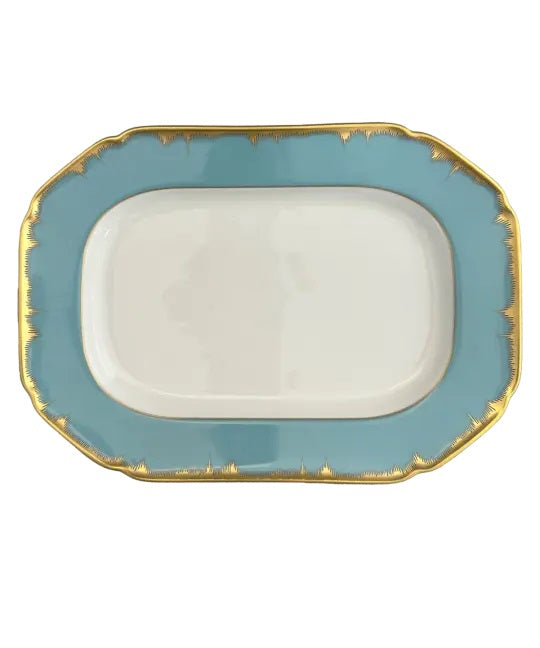 Chelsea Feather Turquoise Cookie Plate