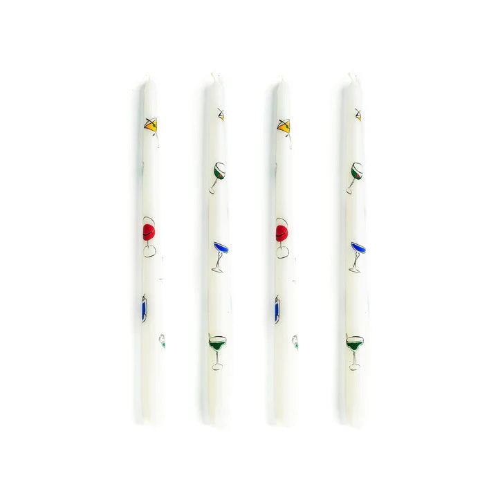 Fête Cocktails Wax Taper Candles, S/4