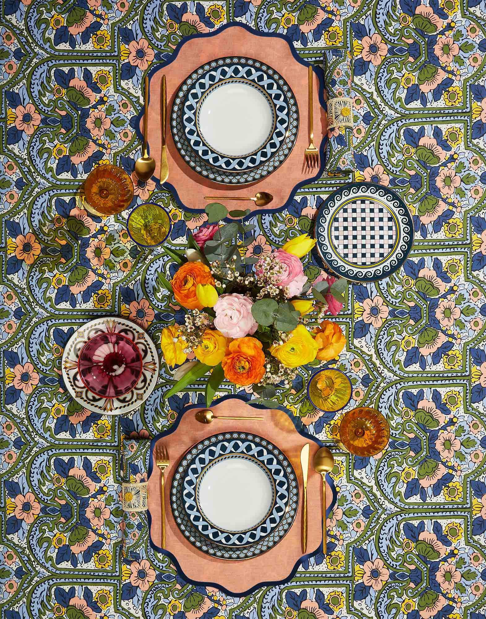 Corte Blu Tablecloth, 70 x 110"