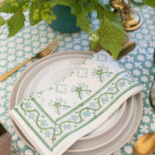 India Hicks Cuban Flower Napkin, Palladian Blue & Sage