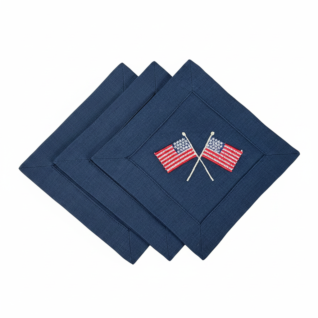 American Flags Cocktail Napkins, Set of 4