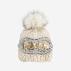 Snow Goggles Cream Hand Knit Hat