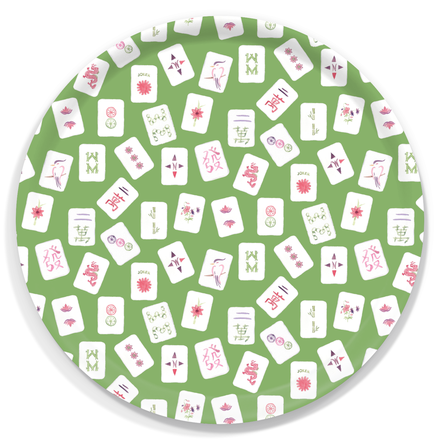 Round Mahjong Serving Tray