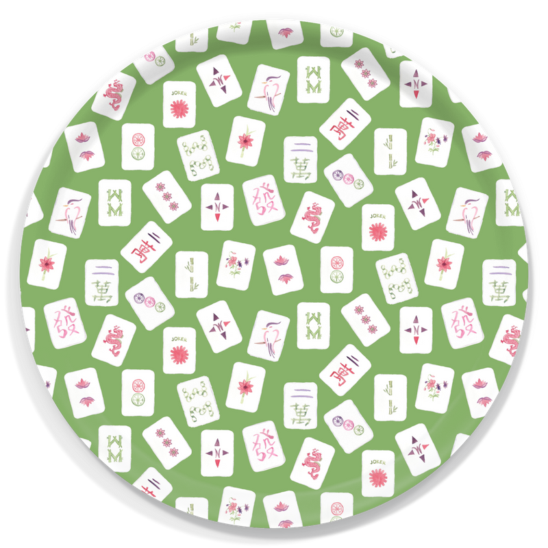 Round Mahjong Serving Tray