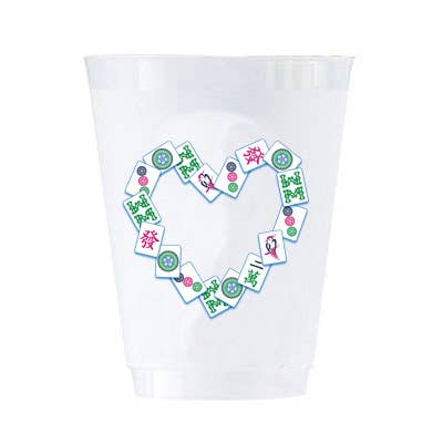 Mahjong Tile Heart Shatterproof Cups