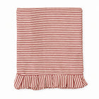 Red Ticking Ruffle Tablecloth