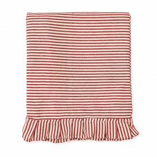 Red Ticking Ruffle Tablecloth