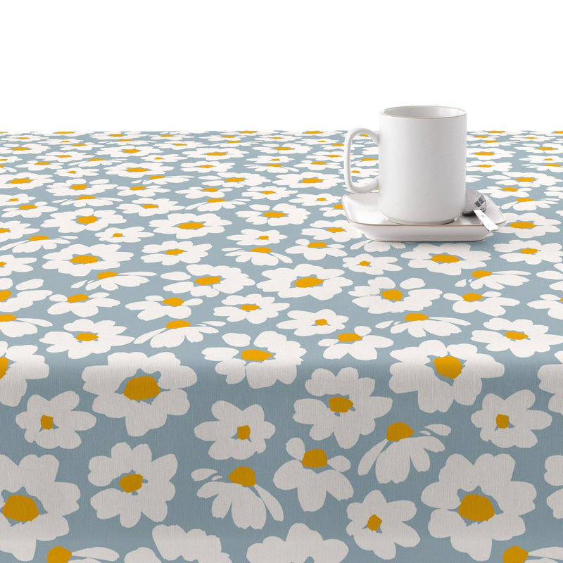 Blue Floral  60x118"  Coated Tablecloth