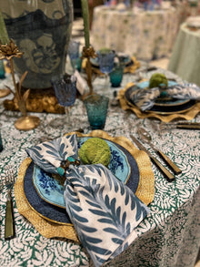 Set of 4 Ferns Napkins, Capri Blue