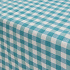 Coated Aquatic Gingham 55x98" Tablecloth