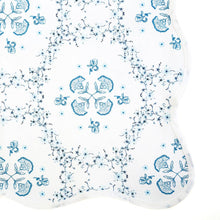 Blue Floral Trellis 53x53" Square Scalloped Edge