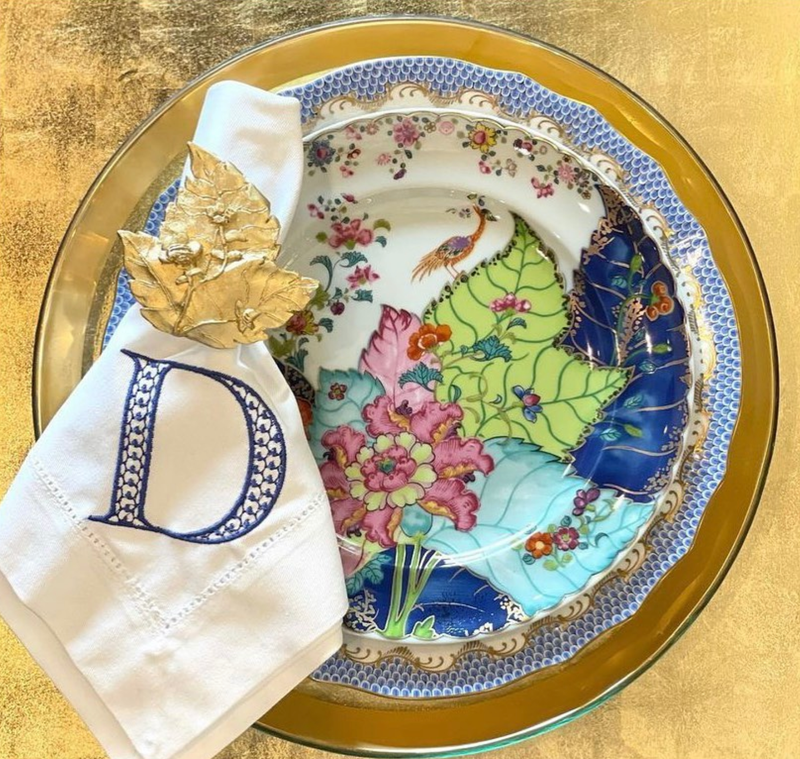 Tobacco Leaf Napkin Rings, S/4