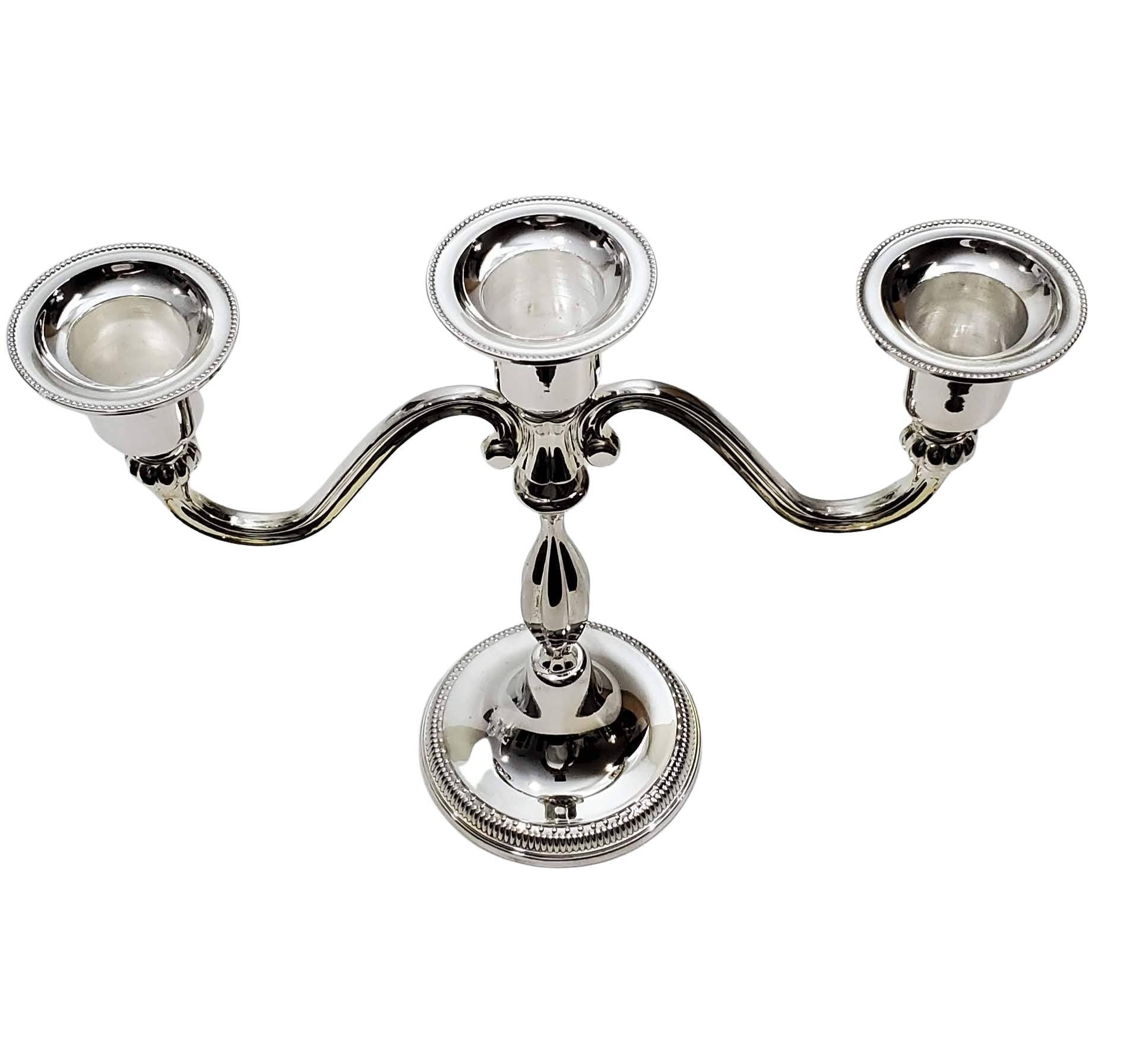 3 Light Silver Plated Candelabra