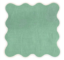 Green Linen Scalloped Napkin