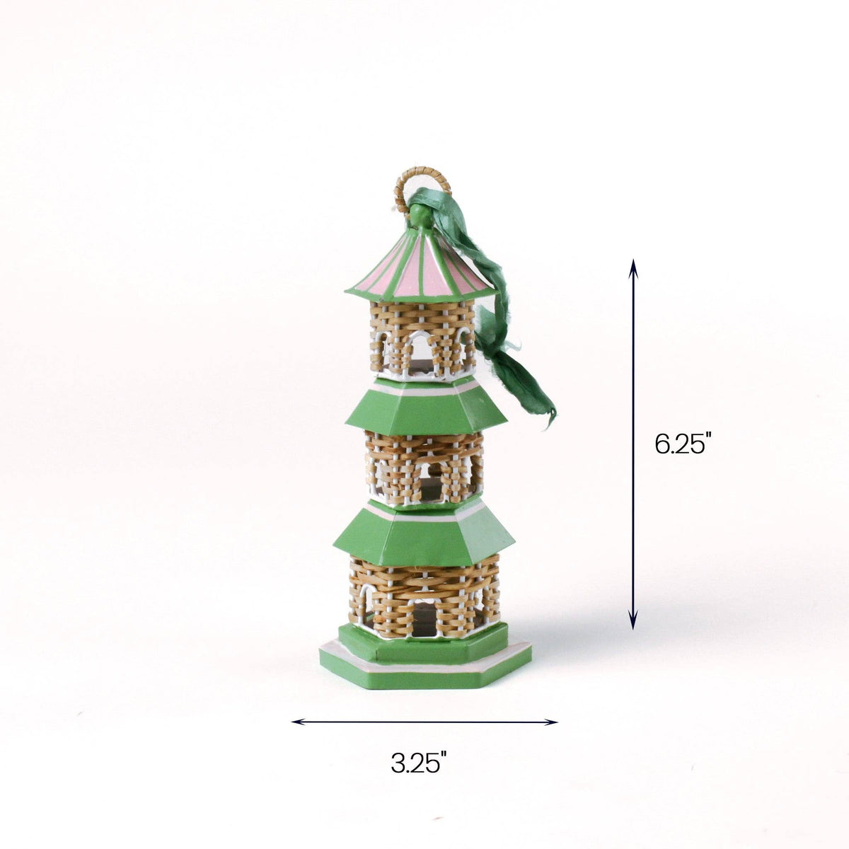 Green Rattan Pagoda Ornament