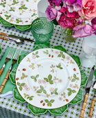 Green Linen Scalloped Napkin