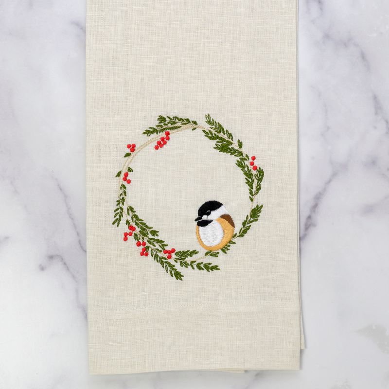Chickadee Linen Towel