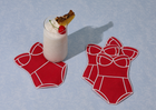 Red Swimsuit Cocktail Napkins, Set of 4